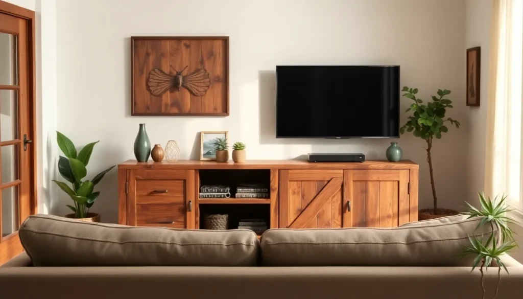 media consoles rustic