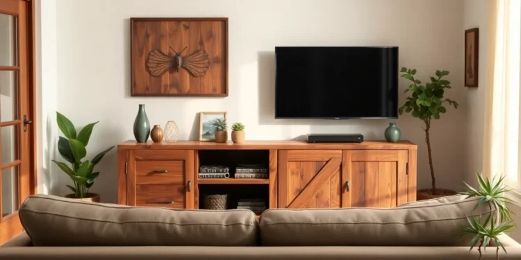 media consoles rustic