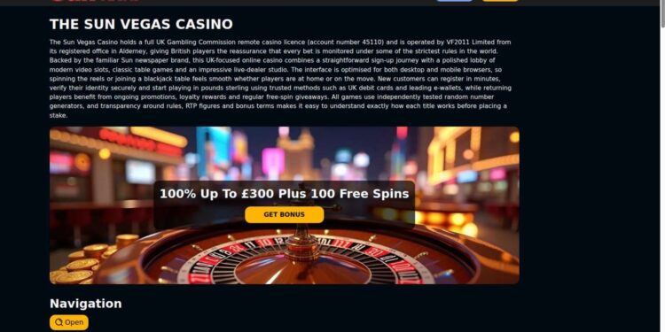 The Sun Vegas Casino No Deposit Bonus For UK Players