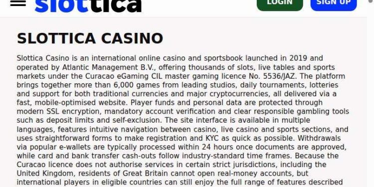 Slottica Casino No Deposit Bonus: UK Eligibility And Terms