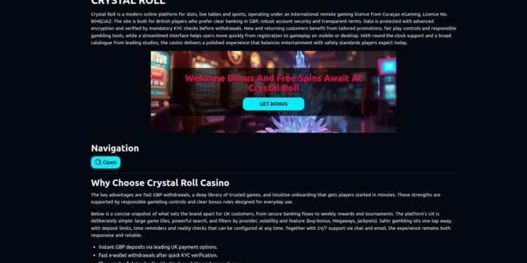 Crystal Roll No Deposit Bonus Offers For UK Players