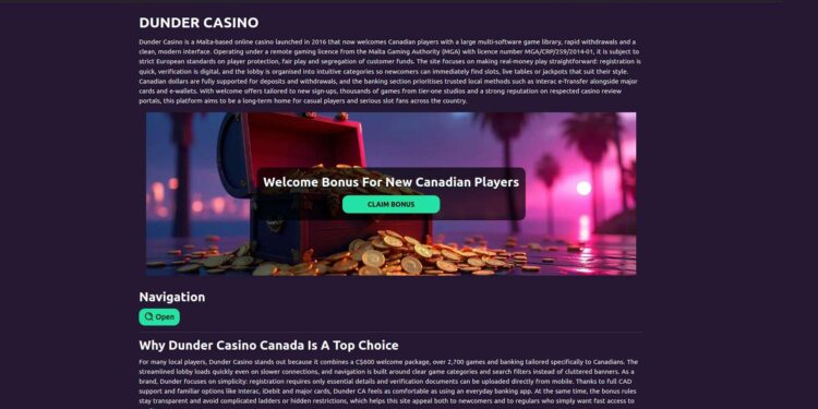 Dunder Casino Canada: A Guide To Registration And Verification
