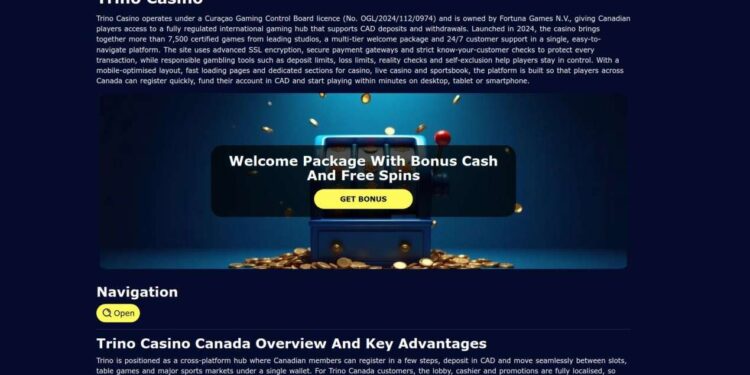 Trino Casino Deposits And Withdrawals In Canada