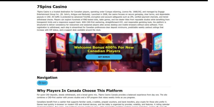 7Spins Casino Welcome Bonus For Canadians Explained