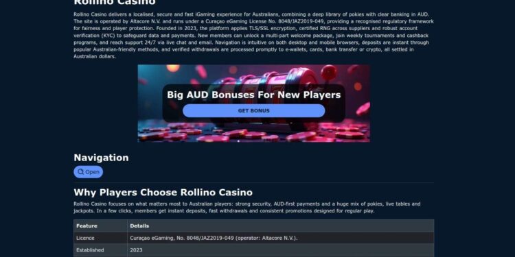 Rollino Casino Payments In Australia: Methods, Fees And Limits
