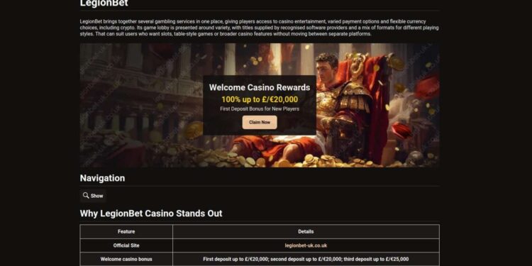 LegionBet Casino Deposit And Withdrawal Methods For UK Players