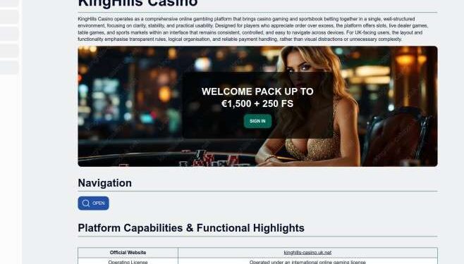 KingHills Casino App Experience For UK Players