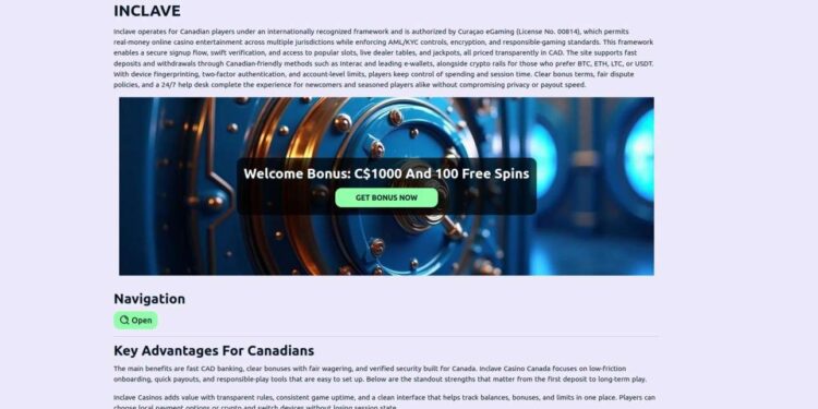 Inclave Casino Welcome Bonus Terms For Canada