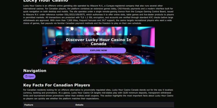 Canadian Online Gambling Laws And Licensing For Lucky Hour Casino