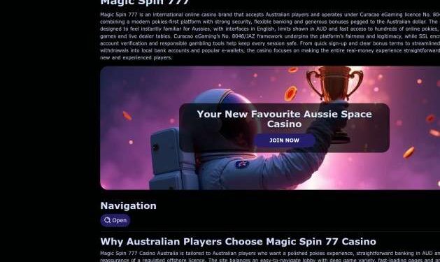 Is Magic Spin 77 Casino Legit In Australia? Safety And Licensing