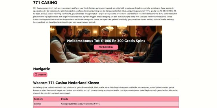 771 Casino Free Spins In The Netherlands: Slots That Qualify