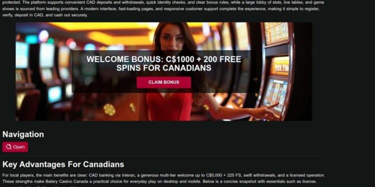 Batery Casino Free Spins Offers For Canadian Players